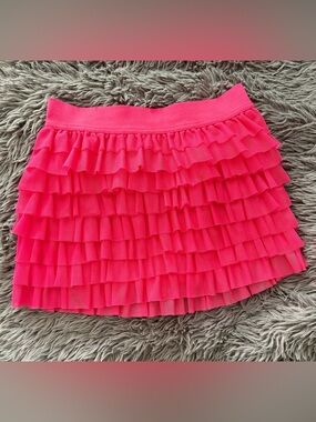 Circo Hot Pink Layered Ruffle Mini Skirt